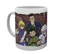 ABYstyle Hunter x Hunter Group - Taza de cerámica para café y té, 10 onzas, con Gon, Kirua, Kurapika y Leorio, anime Manga Drinkware para el hogar