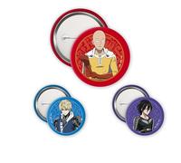 ABYSTYLE - Insignia One PUNCH MAN Saitama, Genos & Sonic - Producto oficial - Insignia de metal - Diámetro 3,8 cm