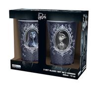 ABYSTYLE - Juego de 2 vasos XXL CORPSE BRIDE Victor & Emily - Producto Oficial - Capacidad 400 ml - Vidrio de alta calidad