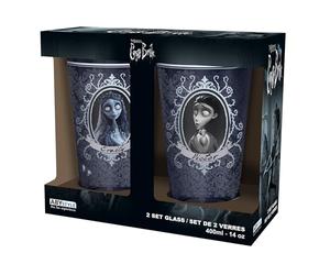 ABYSTYLE - Juego de 2 vasos XXL CORPSE BRIDE Victor & Emily - Producto Oficial - Capacidad 400 ml - Vidrio de alta calidad