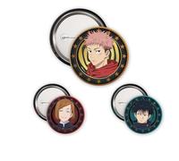 ABYSTYLE - Jujutsu KAISEN - Lote de insignias Yuji, Megumi & Nobara - Producto oficial - Set de insignias de metal de alta calidad Manga Anime