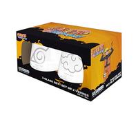 ABYSTYLE Naruto Shippuden - Juego de vasos de vidrio Konoha y Akatsuki de 10 onzas, 2 piezas de artículos de bebida manga anime para el hogar y la cocina