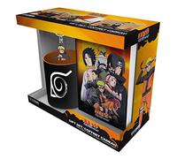 ABYSTYLE Naruto Shippuden Konoha - Juego de regalo que incluye pin, diario de tapa dura y vaso de 14 onzas, accesorios de regalo (set de regalo Konoha) (gris)