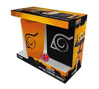 Caja Regalo Naruto Shippuden Vaso Cristal 400 mls + Pin + Cuaderno Konoha