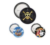 ABYstyle One Piece - Pack de insignias Skull & Luffy, Dimensions : 1 x 5cm de diamètre, 2 x 3,2 cm, Metal