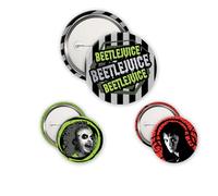 ABYSTYLE - Pack de 3 insignias BEETLEJUICE BEETLEJUICE - Producto oficial - Diámetro 3,8 cm