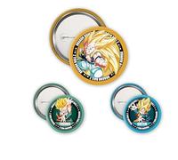 ABYstyle - Pack de 3 insignias DRAGON BALL Z Trunks, Goten & Gotenks - Producto oficial - Diámetros 5 cm & 3,2 cm - Accesorios Manga