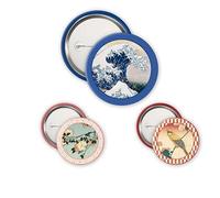 ABYstyle - Pack de 3 insignias HOKUSAI Collection - Producto oficial - Diámetros 5 cm & 3,2 cm - Arte japonés clásico