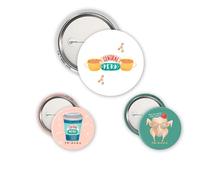 ABYSTYLE - Pack de 4 insignias FRIENDS Central Perk & Co - Producto oficial - Diámetro 3,8 cm