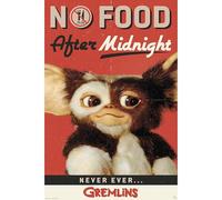 ABYSTYLE - Póster GREMLINS No Food After Midnight - Producto Oficial - Tamaño Maxi 91,5 x 61 cm - Papel de alta calidad - Diseño coleccionista