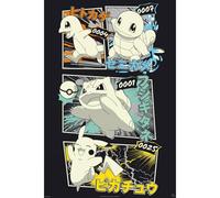 ABYSTYLE - Póster Pokemon Pikachu & Kanto Starters - Producto oficial - Tamaño 91,5 x 61 cm - Papel laminado de alta calidad - Decoración Geek