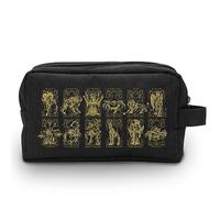 ABYstyle Saint Seiya - Neceser de baño con armaduras doradas, Negro , Muy práctico con varios bolsillos