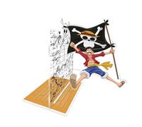 ABYstyle Sujetalibros acrílico de una pieza con diseño Luffy de 5.9 x 4.5 pulgadas, decoración de estante de anime, accesorio manga, soporte acrílico, organizador de habitación pirata, regalo