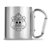 ABYSTYLE - Taza Carabiner One Piece Ace & Skull - Producto oficial - 320 ml - Metal
