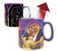 ABYSTYLE - Taza termo-reactiva la bella y la bestia - Producto oficial DISNEY - 460 ml - Cambia al contacto del calor - Caja de cartón