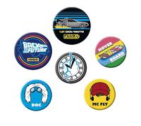 ABYstyle - Vuelta al futuro paquete de insignias de símbolos, 4 badges de 2,5 cm, 2 badges de 3,2 cm, Metal