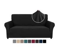 ABZDUNG Funda de sofá de 1 Plaza con reposabrazos, elástica, antiarañazos, for Gatos y Perros, Antideslizante y Antimanchas, Universal y Moderna.(Nero Nuovo,145-178 CM)