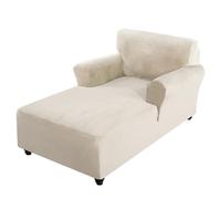 ABZDUNG Funda de Terciopelo for Tumbona, Muy elástica, for salón, Suave, con Brazos Dobles, de Lujo, Lavable a máquina.(White Teeth)