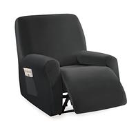 ABZDUNG Funda Universal de Terciopelo for sillón reclinable (4 Piezas), Antideslizante, de Primera Calidad, for sillón reclinable eléctrico de 1 Plaza.(Grigio Scuro)