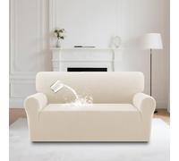 ABZDUNG Fundas de sillón Impermeables, 1 Pieza, elásticas, for Sala de Estar, Antideslizantes, Protector de Muebles, Funda de sofá Jacquard, Fundas for sillas de 1 Plaza(Ivory,2 Seater)