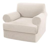 ABZDUNG Fundas de sofá elásticas con Fundas de cojín en T separadas, Funda de sofá de Jacquard de Repuesto, Protector de Muebles Lavable con Base elástica(White Teeth,Armchair)