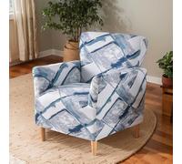 ABZDUNG Fundas for sillones de Banquete, Estampadas, con Brazos, elásticas, de una Pieza, for Sala de Estar, Antideslizantes, Suaves, aptas for niños y Mascotas.(Blue Strips)