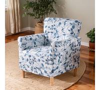 ABZDUNG Fundas for sillones de Banquete, Estampadas, con Brazos, elásticas, de una Pieza, for Sala de Estar, Antideslizantes, Suaves, aptas for niños y Mascotas.(Blue Leaves)