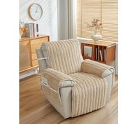 ABZDUNG Fundas for sillones reclinables, Funda for sillón reclinable eléctrico Relax, Funda Larga for sillón Relax con Bolsillos(Marrone Chiaro)