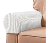 ABZDUNG Juego de 2 Fundas for reposabrazos de sofá, elásticas y Antideslizantes, for Proteger Muebles y sillones.(Bianco)