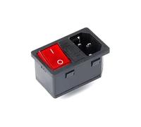 AC-01 toma de corriente eléctrica de AC-14-F16, interruptor basculante de 250V, Conector de clavija de entrada de latón de 10A, salida de montaje de ordenador con fusible, 1 Uds. (Color : AC-14-F16 K