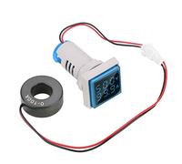 AC 22mm Voltímetro Digital Amperímetro LED Indicador Dual Medidor Corriente Voltaje Indicador 60-500V 0-100A Pantalla a Color Diferente(azul)