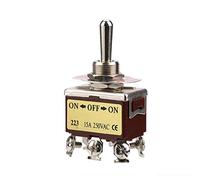 AC 250V Interruptor de palanca moment¨¢neo de 3 posiciones ON-OFF-ON Interruptor de palanca de 6 pines, montaje de 12 mm
