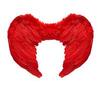 AC - Alas de ángel con Plumas y Tirantes elásticos, complemento para Disfraces de diablesa, Demonio, Halloween, Carnaval, Cosplay (Rojo - 60 x 40 cm)