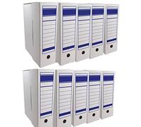 AC - Archivador definitivo, Caja Archivo Plegable de cartón, 2 Posiciones, Carpeta tamaño Folio, fácil Montaje, conservar Documentos, facturas, 36 x 25 x 9 cm (A4/Pack de 10 Unidades)