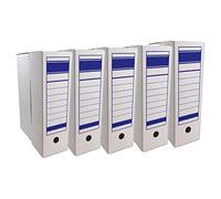 AC - Archivador definitivo, caja archivo plegable de cartón, 2 posiciones, Carpeta tamaño folio, fácil montaje, conservar documentos, facturas, 36 x 25 x 9 cm (A4/Pack de 5 unidades)