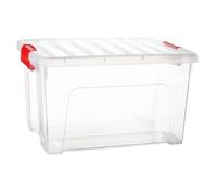 AC - Caja de Almacenamiento KLIP K2 - Fabricado en plástico - Contenedor para almacenar Libros, Ropa, Mantas - 34,5 x 43,5 x 25 cm - 25 litros