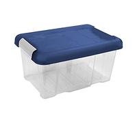 AC - Caja de ordenación de plástico - Nº 10 - Transparente con Tapa Azul - Modelo HG - Capacidad 5 litros - Dimensiones Aprox.: 29,4 x 20 x 14,5 cm