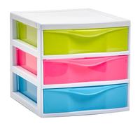 AC - Cajonera de Almacenamiento Guadiana con 3 cajones - Torre de Almacenamiento Multiusos - Fabricado en España - 17,5 x 18 x 21,5 cm - Multicolor - Modelo Aleatorio