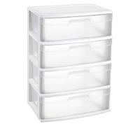 AC - Cajonera de Almacenamiento Nilo con 4 cajones, Torre de Almacenamiento Multiusos para Oficina, hogar, Escuela, etc. 80 x 56 x 39.5 cm. Color Blanco