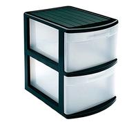 AC - Cajonera de Almacenamiento Tamesis con 2 cajones, Torre de Almacenamiento Multiusos para Oficina, hogar, Escuela, etc. 40 x 28,5 x 39 cm. Color Negro.