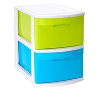 AC - Cajonera de Almacenamiento Tamesis con 2 cajones, Torre de Almacenamiento Multiusos para Oficina, hogar, Escuela, etc. 40 x 28,5 x 39 cm. Blancolor (Cajones Aleatorios)