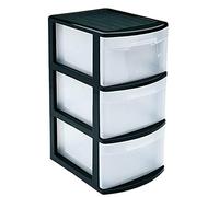 AC - Cajonera de Almacenamiento Tamesis con 3 cajones, Torre de Almacenamiento Multiusos para Oficina, hogar, Escuela, etc. 58,5 x 28,5 x 39 cm. Color Negro.