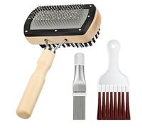 AC Cleaning Brush Set - Condenser Fin Comb Tool, 3PCS Air Conditioner Cleaning Kit with Stainless Steel Fin Brush and Coil Cleaner | Non Slip Handle Tool for AC, Refrigerator, Home, Dorm, Kitchen,