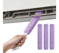 AC Coil Brush - PP Microfiber Crevice Cleaning Duster, Condenser Cleaning Tool With Replacement Cloths | Air Conditioner Cleaner For Refrigerator Duct Dust Grease Appliance Maintenance Use