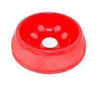 AC - Comedero Redondo Come-Lento para Perro/Gato, Alimentación Plato alimentador Tazón Comedero para Mascotas Bebedero Cuenco Recipiente. 23 cm Longitud. 0,80 L. - Rojo