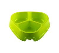 AC - Comedero Triple Triangular para Perro/Gato, Alimentación Plato alimentador Tazón Comedero para Mascotas Bebedero Cuenco Bol Recipiente. Capacidad de 1,8 L. - Verde