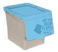 AC - Contenedor apilable de Polipropileno - Cubo de Reciclaje de Basura, Caja de Almacenamiento de residuos, fácil Apertura - 27 L - Papel - 31,5 x 26,5 x 39 cm