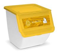 AC - Contenedor apilable de Polipropileno - Cubo de Reciclaje de Basura, Caja de Almacenamiento de residuos, fácil Apertura - 36 L - Plástico - 36 x 38,5 x 38 cm