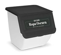 AC - Contenedor apilable de Polipropileno - Cubo para el Almacenamiento de Ropa, Ordenación por Colores, Tapa de Fácil Apertura - 36 L - Ropa Oscura - 36 x 38,5 x 38 cm