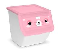 AC - Contenedor apilable - Fabricado en plástico - Organizador para la Basura, Caja de Almacenamiento de residuos, Reciclaje - Diseño Conejo - 36 litros - 36 x 38,5 x 38 cm